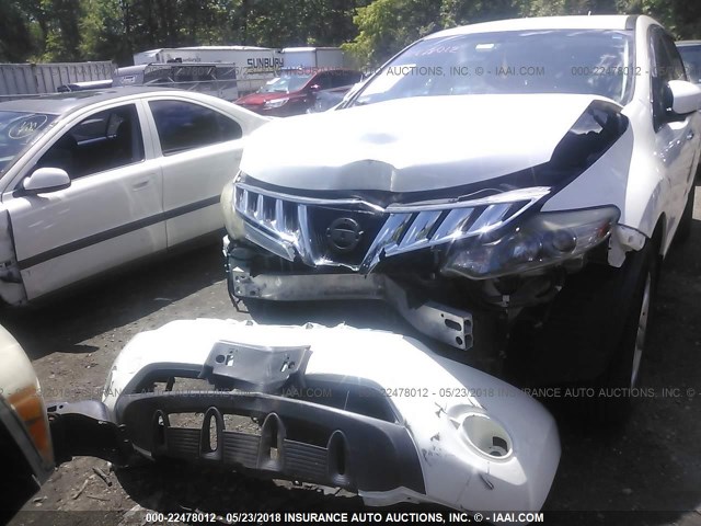 JN8AZ18W89W140370 - 2009 NISSAN MURANO S/SL/LE WHITE photo 6