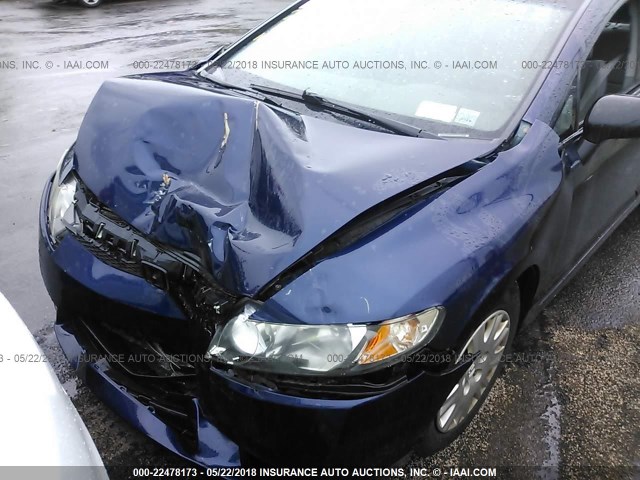 2HGFA1F34AH520652 - 2010 HONDA CIVIC VP BLUE photo 6