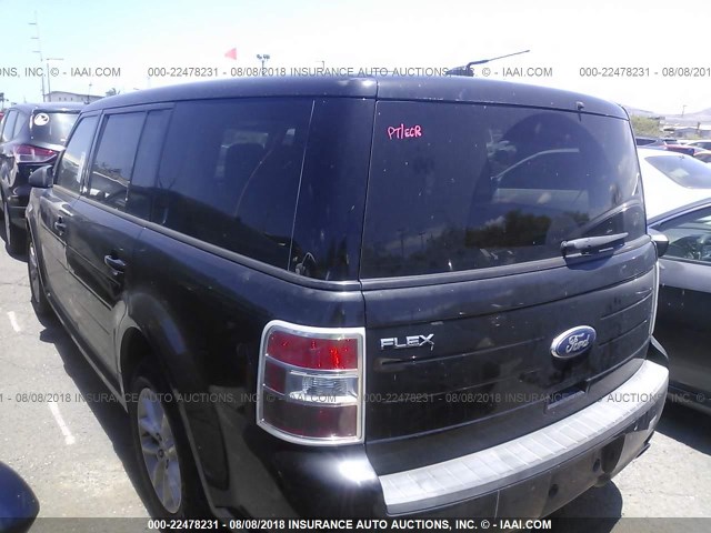 2FMGK5B87DBD35958 - 2013 FORD FLEX SE BLACK photo 3