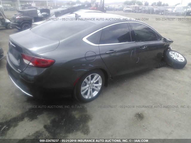 1C3CCCAB4GN174029 - 2016 CHRYSLER 200 LIMITED GRAY photo 4