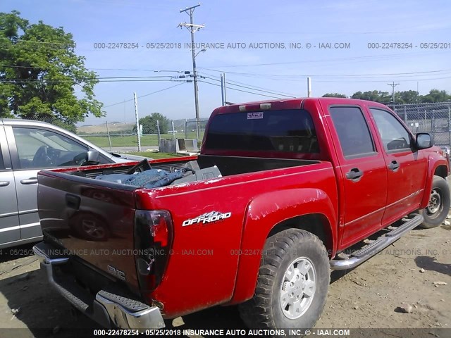 1GTDT136658200498 - 2005 GMC CANYON RED photo 4