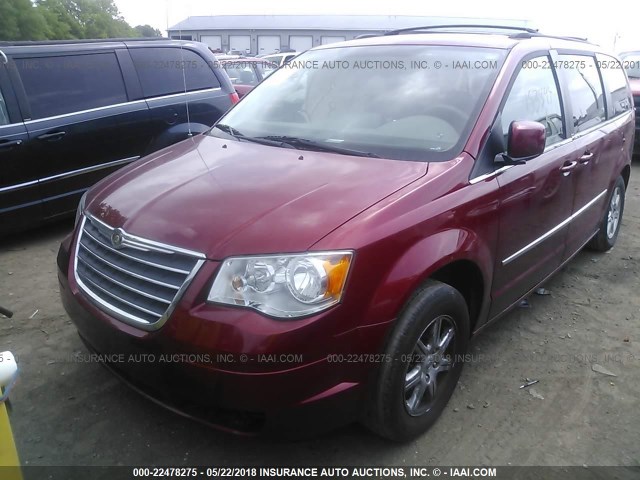 2A4RR5D16AR153349 - 2010 CHRYSLER TOWN & COUNTRY TOURING RED photo 2