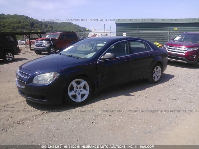 1G1ZB5EB2AF268113 - 2010 CHEVROLET MALIBU LS ლურჯი ფოტო 2