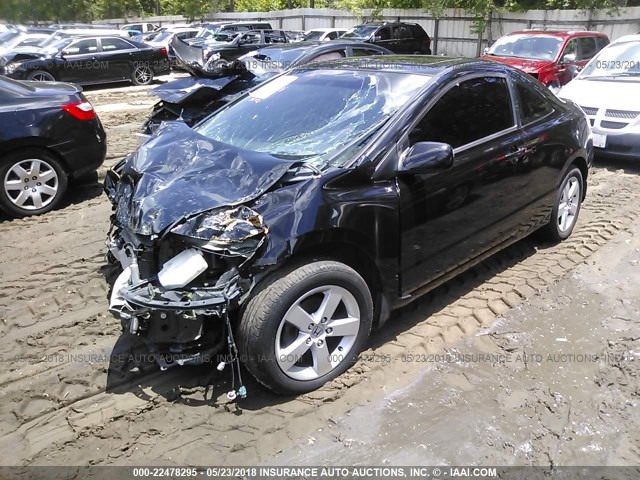 2HGFG12988H503808 - 2008 HONDA CIVIC EXL BLACK photo 2