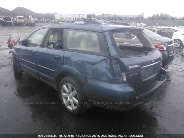 4S4BP61CX67340834 - 2006 SUBARU LEGACY OUTBACK 2.5I BLUE photo 3