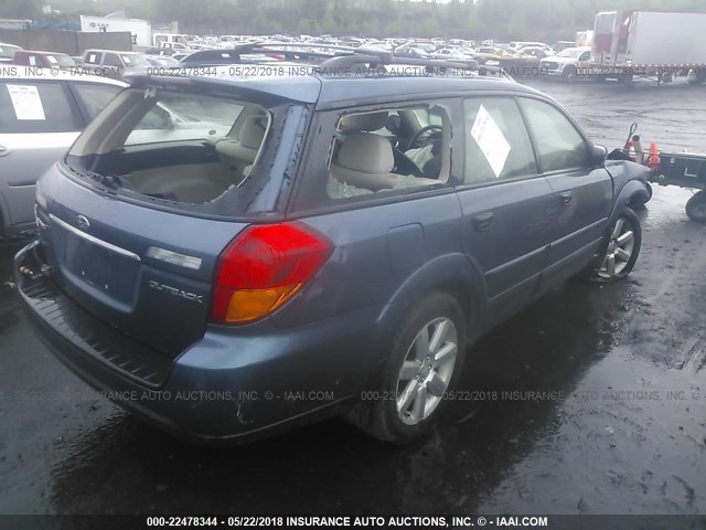 4S4BP61CX67340834 - 2006 SUBARU LEGACY OUTBACK 2.5I BLUE photo 4