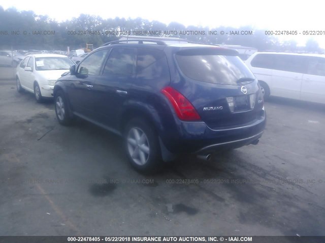 JN8AZ08W45W432568 - 2005 NISSAN MURANO SL/SE/S BLUE photo 3