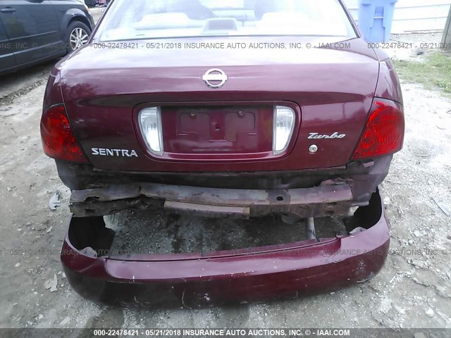 3N1CB51D64L915761 - 2004 NISSAN SENTRA 1.8/1.8S BURGUNDY photo 6