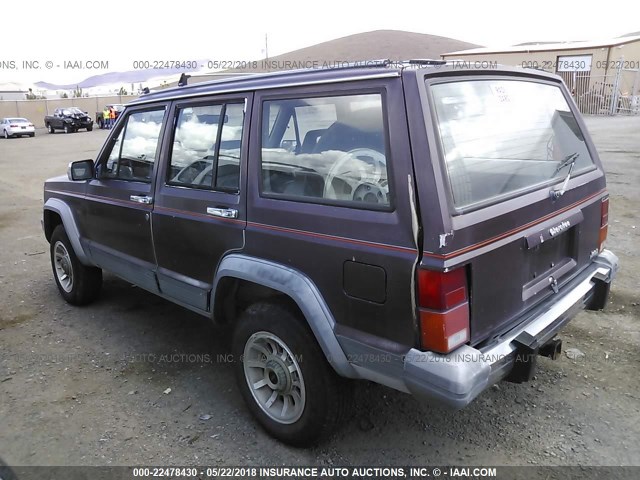 1JCMR7844JT106585 - 1988 JEEP CHEROKEE LAREDO PURPLE photo 3