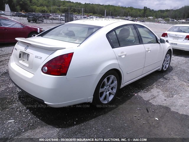 1N4BA41E08C838598 - 2008 NISSAN MAXIMA SE/SL WHITE photo 4