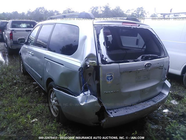 KNDMB233666067785 - 2006 KIA SEDONA EX/LX SILVER photo 3