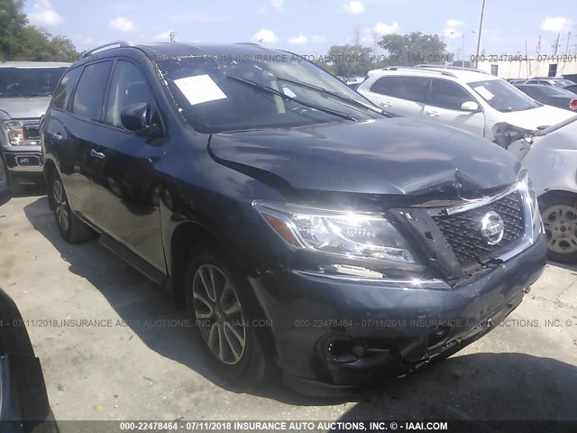 5N1AR2MN4FC660492 - 2015 NISSAN PATHFINDER S/SV/SL/PLATINUM BLUE photo 1