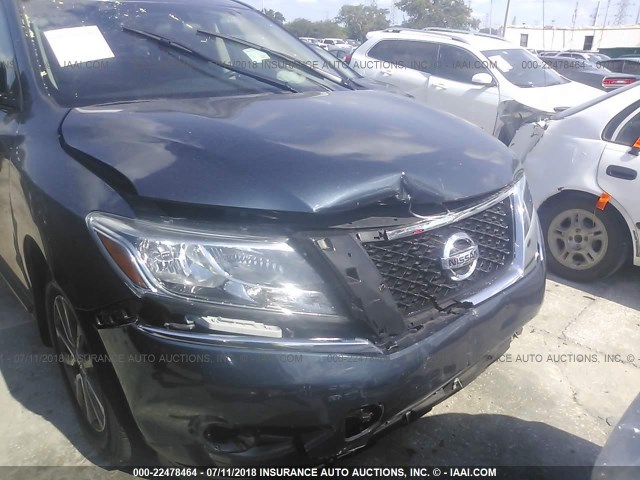 5N1AR2MN4FC660492 - 2015 NISSAN PATHFINDER S/SV/SL/PLATINUM BLUE photo 6