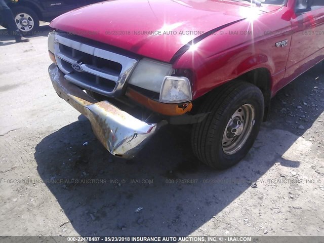 1FTYR14C4WTA18012 - 1998 FORD RANGER SUPER CAB RED photo 6