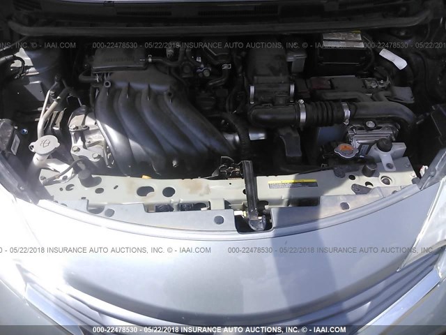 3N1CE2CP6EL388495 - 2014 NISSAN VERSA NOTE S/S PLUS/SV/SL GRAY photo 10