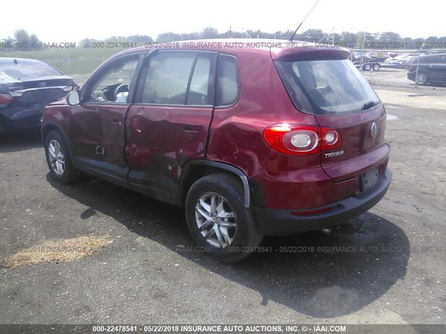 WVGBV7AX3BW001248 - 2011 VOLKSWAGEN TIGUAN S/SE/SEL RED photo 3