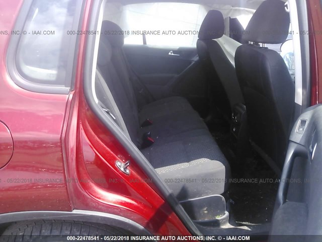 WVGBV7AX3BW001248 - 2011 VOLKSWAGEN TIGUAN S/SE/SEL RED photo 8