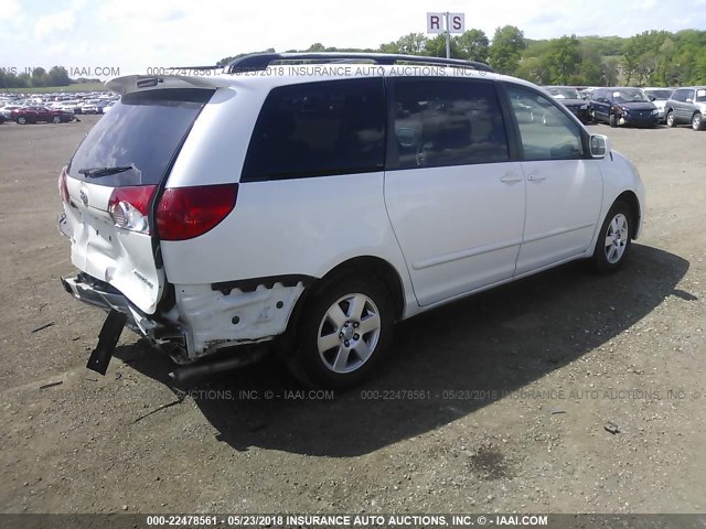 5TDZK22C98S141789 - 2008 TOYOTA SIENNA XLE/XLE LIMITED WHITE photo 4