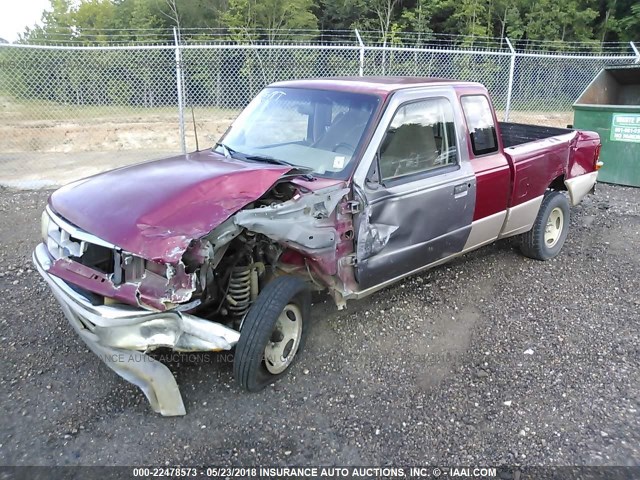 1FTCR14X4RPA76387 - 1994 FORD RANGER SUPER CAB RED photo 2