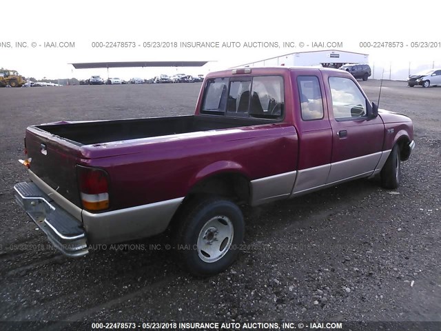 1FTCR14X4RPA76387 - 1994 FORD RANGER SUPER CAB RED photo 4