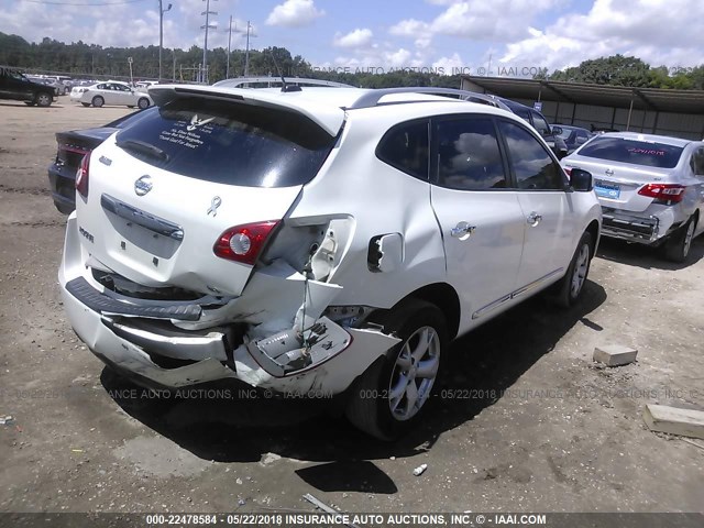 JN8AS5MT8BW156243 - 2011 NISSAN ROGUE S/SV/KROM WHITE photo 4