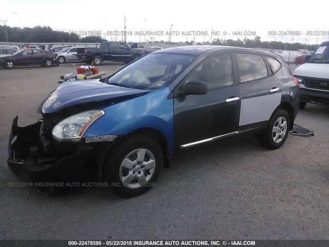 JN8AS5MT1CW257268 - 2012 NISSAN ROGUE S/SV BLUE photo 2