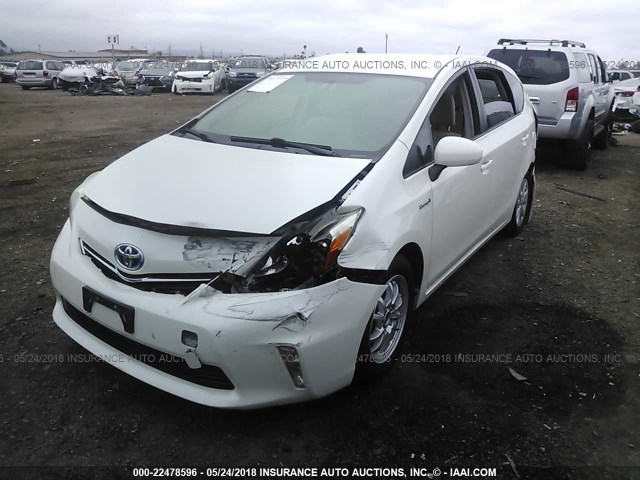 JTDZN3EU1C3126196 - 2012 TOYOTA PRIUS V WHITE photo 2