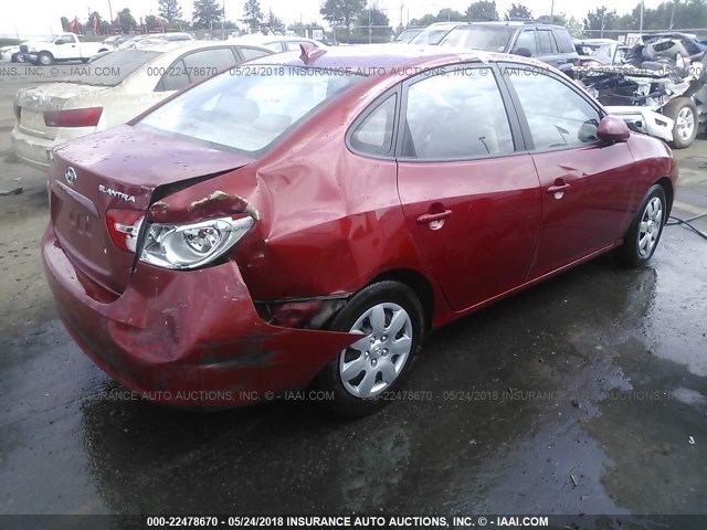 KMHDU46D89U751937 - 2009 HYUNDAI ELANTRA GLS/SE RED photo 4