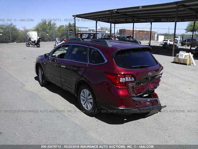 4S4BSBFCXF3277614 - 2015 SUBARU OUTBACK 2.5I PREMIUM BURGUNDY photo 3