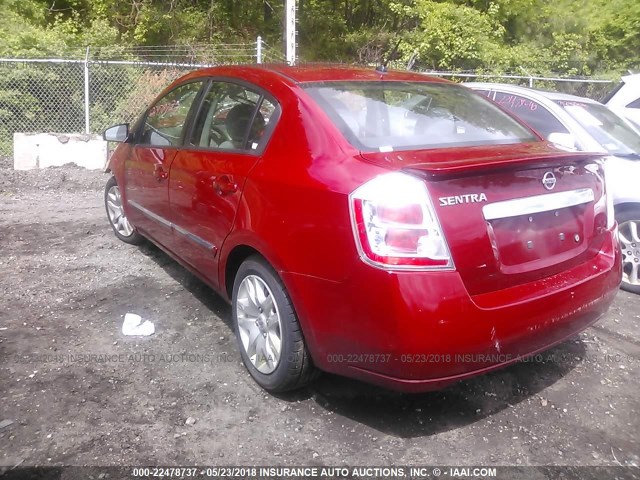 3N1AB6AP0BL674204 - 2011 NISSAN SENTRA 2.0/2.0S/SR/2.0SL RED photo 3