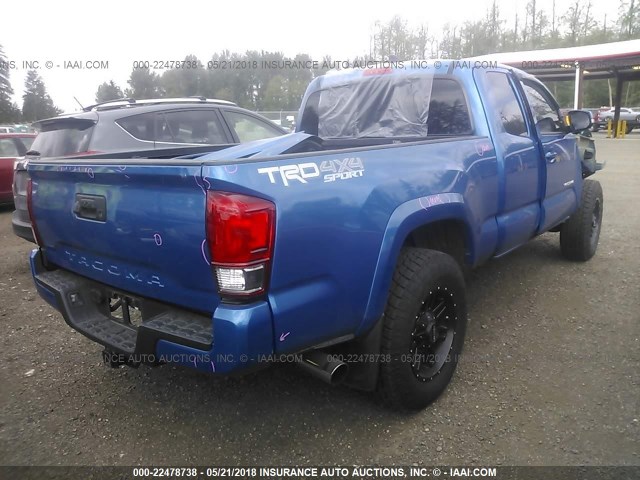 5TFSZ5AN5GX022373 - 2016 TOYOTA TACOMA ACCESS CAB/SR5/TRD SPT/OR BLUE photo 4