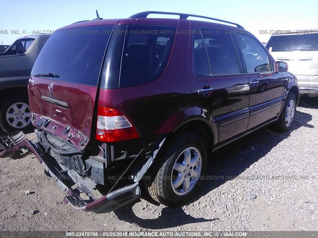 4JGAB75E23A440548 - 2003 MERCEDES-BENZ ML 500 RED photo 4