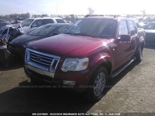 1FMEU53837UA32366 - 2007 FORD EXPLORER SPORT TR LIMITED RED photo 2