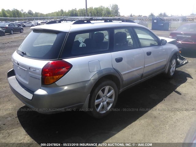 4S4BP61C967310823 - 2006 SUBARU LEGACY OUTBACK 2.5I SILVER photo 4