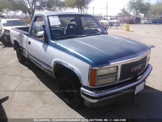 1GTEC14KXNE531067 - 1992 GMC SIERRA C1500 BLUE photo 1