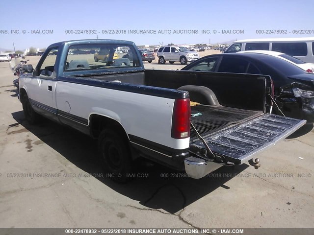 1GTEC14KXNE531067 - 1992 GMC SIERRA C1500 BLUE photo 3