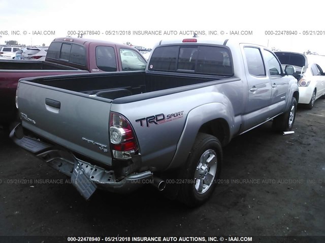 3TMKU4HN5FM043968 - 2015 TOYOTA TACOMA DBL CAB PRERUNNER LNG BED SILVER photo 4