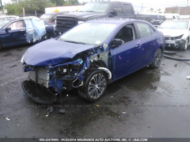 2T1BURHEXEC095861 - 2014 TOYOTA COROLLA L/LE/LE PLS/PRM/S/S PLS BLUE photo 2