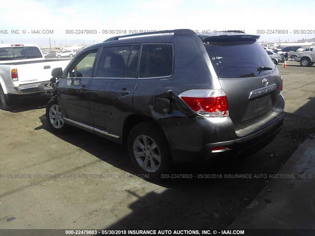 5TDZK3EH7DS127302 - 2013 TOYOTA HIGHLANDER PLUS/SE GRAY photo 3