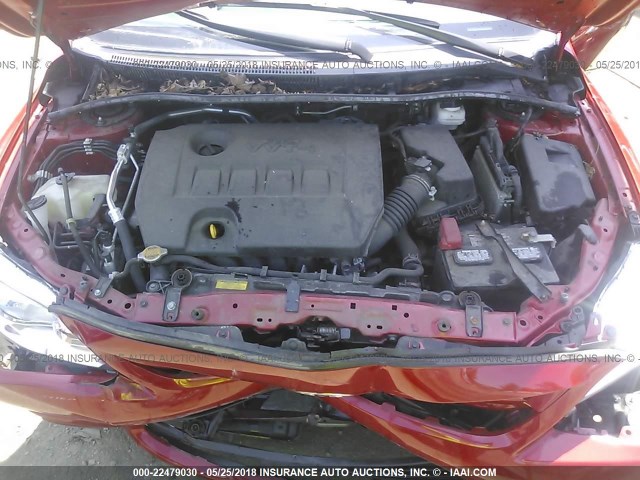 2T1BU4EE1DC065377 - 2013 TOYOTA COROLLA S/LE RED photo 10