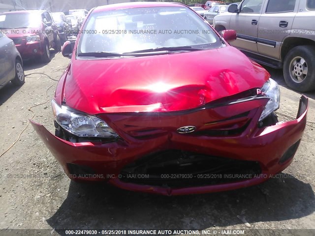 2T1BU4EE1DC065377 - 2013 TOYOTA COROLLA S/LE RED photo 6