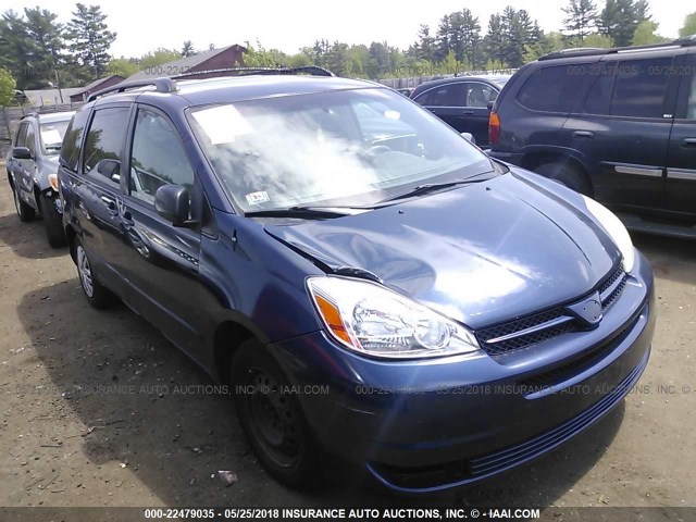 5TDZA23C35S311898 - 2005 TOYOTA SIENNA CE/LE BLUE photo 1