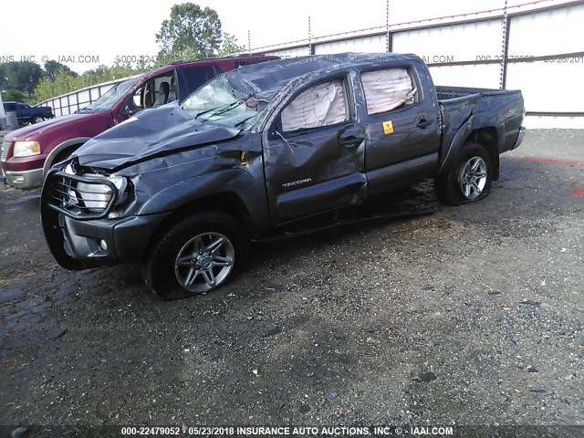 5TFLU4ENXDX078117 - 2013 TOYOTA TACOMA DOUBLE CAB GRAY photo 2