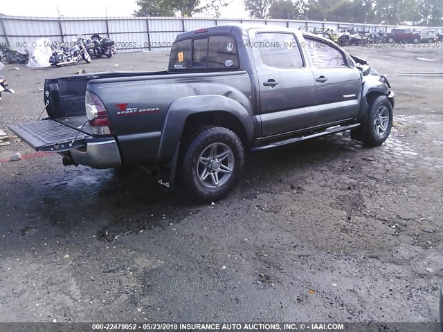 5TFLU4ENXDX078117 - 2013 TOYOTA TACOMA DOUBLE CAB ნაცრისფერი ფოტო 4