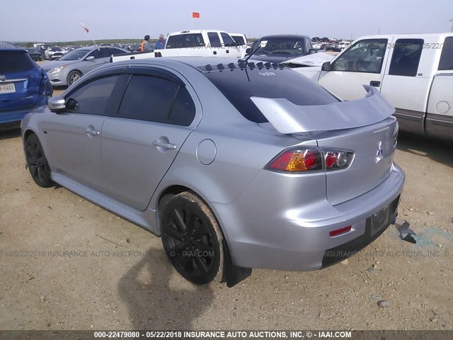 JA32U8FW0FU002015 - 2015 MITSUBISHI LANCER GT SILVER photo 3