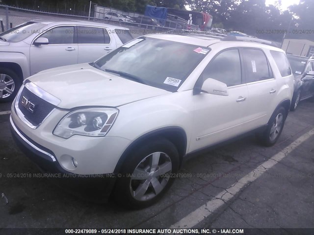 1GKLRMED4AJ180556 - 2010 GMC ACADIA SLT-1 WHITE photo 2