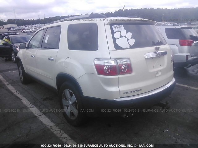 1GKLRMED4AJ180556 - 2010 GMC ACADIA SLT-1 WHITE photo 3