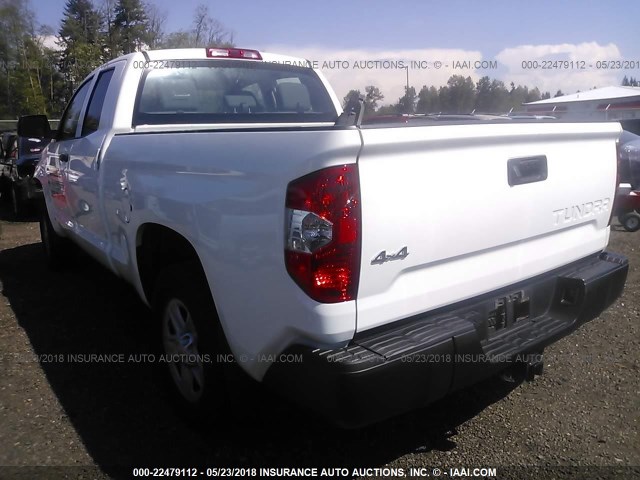 5TFUM5F19EX058349 - 2014 TOYOTA TUNDRA DOUBLE CAB SR/SR5 WHITE photo 3