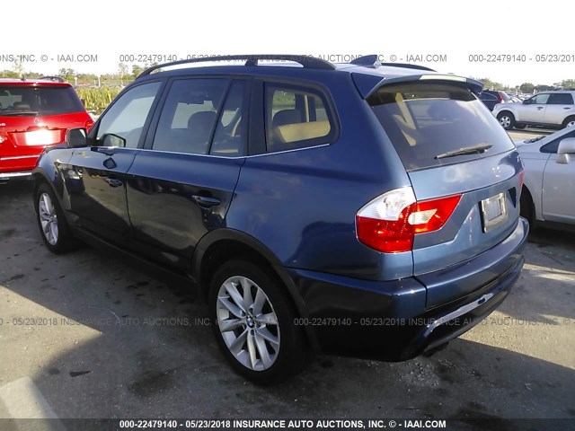 WBXPA93486WG79395 - 2006 BMW X3 3.0I BLUE photo 3