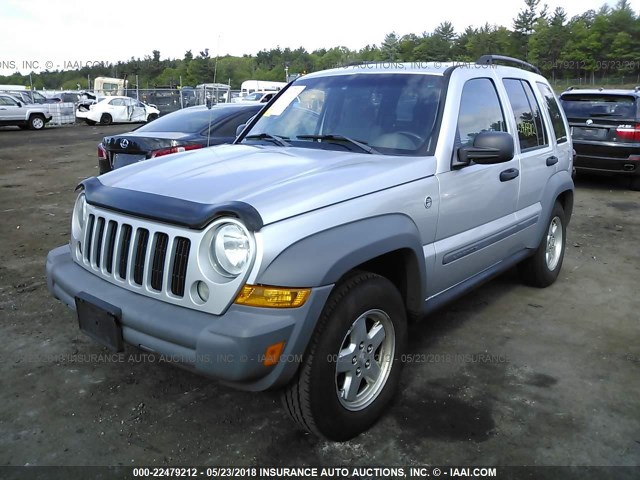 1J4GL48KX5W670835 - 2005 JEEP LIBERTY SPORT GRAY photo 2